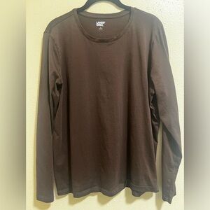 EUC Lands’ End Women’s Chocolate/Dark Brown Long Sleeve T-Shirt Size Large 14-16